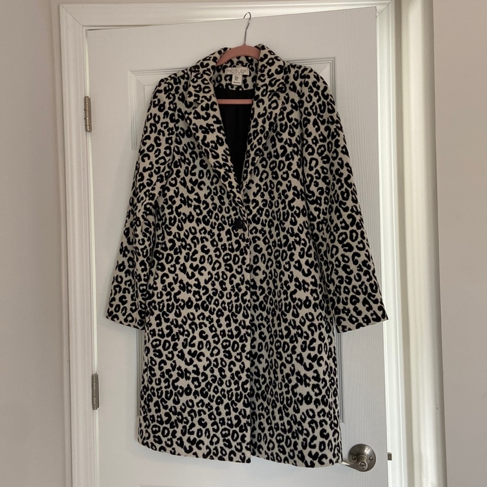 Rachel Zoe Snow Leopard Print Coat